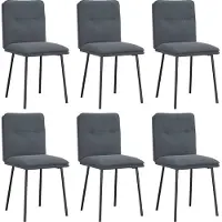 vidaXL Chaises de salle à manger 6 pcs. Gris foncé velours