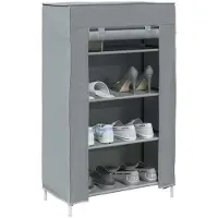 vidaXL Meuble à chaussures gris 60,5x30x97 cm tissu non tissé