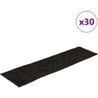 vidaXL Tapis d'escalier autocollants 30 pièces 76 x 20 cm Marron Rectangulaire