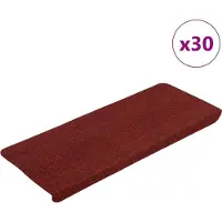 vidaXL Tapis d'escalier auto-adhésifs 30 pcs rouge 65x24,5x3,5 cm