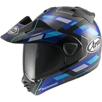 Arai Tour-X5 Match, casque d aventure ,Noir/Gris/Bleu/Bleu Clair ,L