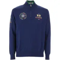 La Martina Pull-over bleu foncé / jaune / vert / rouge