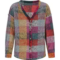 Ebeeza Cardigan bleu / gris chiné / orange clair / rose