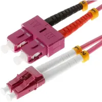 Helos 115755 Câble patch fibre optique 50/125µm OM4 LC/SC Duplex violet érica