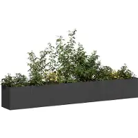 vidaXL Jardinière noir 280x40x40 cm acier laminé à froid