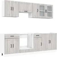 vidaXL Ensemble de 8 armoires de cuisine Kalmar Gris Sonoma Matériau dérivé du bois