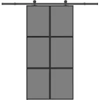 vidaXL Porte coulissante avec ferrure 102,5x205 cm Verre trempé & aluminium