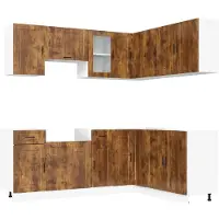 vidaXL Ensemble d'armoires de cuisine Porto 11 pcs. chêne fumé bois composite