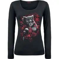 Spiral T-shirt manches longues Gothic de - Bed Of Rose - S - XXL - pour Femme - noir - Taille S