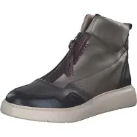 Hispanitas pour femme. CHI243654 Baskets en cuir Picual gris (37), Plat, Fermeture éclair, Casuel