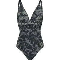 Rock Rebel by EMP Maillots de bain de - Maillot De Bain Noir Avec Motif Crânes & Imprimés - S - XL - pour Femme - noir - Taille XL