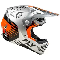 FLY Racing Formula CP Slice, casque de motocross ,Argent/Orange/Noir ,L