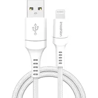 IMoshion ﻿Câble Lightning vers USB - Non MFi - Textile tressé - 0,5 mètre - Blanc