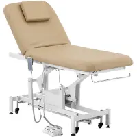 Physa Table de massage électrique - 2 moteurs - 200 W - 187 x 70 x 68 - 90 cm - 200 kg - Blanc / beige foncé