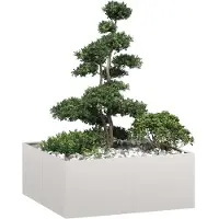 vidaXL Jardinière 100x100x40 cm acier inoxydable