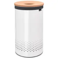 Brabantia Corbeille à Linge avec Couvercle en Liège 60 Litres - White