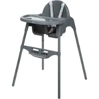 Bebeconfort Meely Chaise haute 2 en 1, chaise haute à partir de 6 mois, chaise haute transformable, de 6 mois à environ 3 ans, jusqu'à 15 kg, Dark Grey