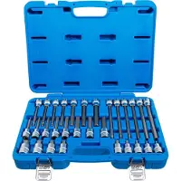 Bgs Coffret 30 douille embout 6 pans creux longueur assortie 5 - 19 mm carré 12.5mm 1/2"