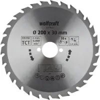 Wolfcraft 1 lame de scie circulaire HM, 30 dents ø200mm