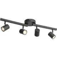 QAZQA Spot de plafond noir GU10 50mm 4 lumières avec rétroéclairage et interrupteur à 3 positions - Back Up