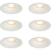 QAZQA Lot de 6 spots encastrés blancs GU10 50 mm - Gijs