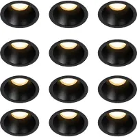 QAZQA Ensemble de 12 spots encastrés modernes noirs GU10 35 mm IP44 - Dept