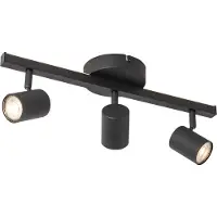 QAZQA Spot de plafond noir GU10 50mm 3 lumières avec rétroéclairage et interrupteur à 3 positions - Back Up