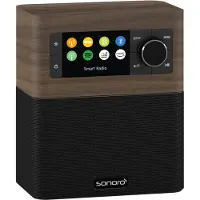 Sonoro Stream SO-4110-101-WB noyer/noir Radio Internet DAB+ (WLAN, Bluetooth, USB, boîtier protégé contre les projections d'eau, télécommande étanche, mode podcast)