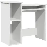 vidaXL Bureau avec étagères blanc 84x40x78 cm bois composite