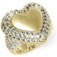 GUESS Beloved Pave Heart Ring Doré 56 Femme