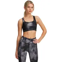 Under Armour Crossback Print Medium Support Sports Top Noir S Femme