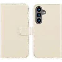 Selencia Étui portefeuille en cuir véritable pour Samsung Galaxy S24 - Greige