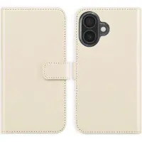 Selencia Étui portefeuille en cuir véritable Apple iPhone 16 - Greige