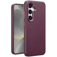 Accezz Coque arrière en cuir avec Magsafe Samsung Galaxy S25 Plus - Heath Purple