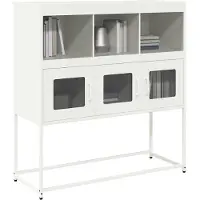 vidaXL Sideboard blanc 100,5x39x107 cm Acier laminé à froid
