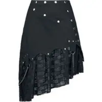 Gothicana by EMP Jupe mi-longue Gothic de - Asymmetric - S - XXL - pour Femme - noir - Taille M