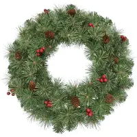 Black Box Boîte noire Arbres Warth Couronne de Noël avec décoration - Ø60 cm - Vert