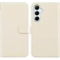 Selencia Étui portefeuille en cuir véritable Samsung Galaxy A55 - Greige