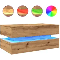vidaXL Table basse avec lampes LED Chêne Artisan 90x50x40 cm