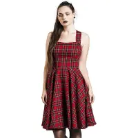 Hell Bunny Robe mi-longue de - Robe Salopette Irvine - XS - 4XL - pour Femme - rouge - Taille 4XL