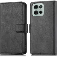 IMoshion Étui de télephone portefeuille de luxe pour Motorola Moto G75 5G - Noir