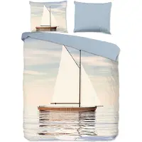 Good Morning Bettbezug "maritime/sailing boat" - Blau - (200x200/220 cm) - Baumwolle