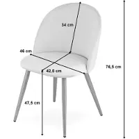 Leobert Chaise - - Bello - Velours Rose Foncé/Pieds Noirs - Lot De 2