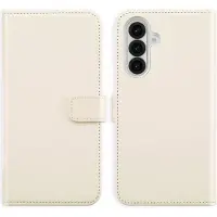 Selencia Étui portefeuille en cuir véritable Samsung Galaxy A36 / A56 - Greige
