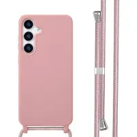 IMoshion Coque en silicone avec cordon pour Samsung Galaxy S25 Plus - Sand Pink
