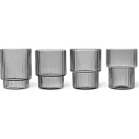 Ferm Living Ripple Verres Set de 4 Smoked Grey