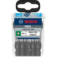 Bosch Accesorios Embout De Tournevis Cruciforme Pro Impact Pz2 55 Mm 15 Unités