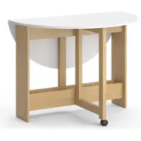 Vicco Table de salle à manger Rondo Chêne de force doré/Blanc 20-100 x 100 cm dépliable, Model 47674