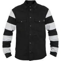 John Doe Motoshirt Prison, chemise/veste textile ,Noir/Blanc ,L