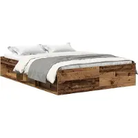 vidaXL Cadre de lit sans matelas aspect vieux bois 120x190cm bois composite